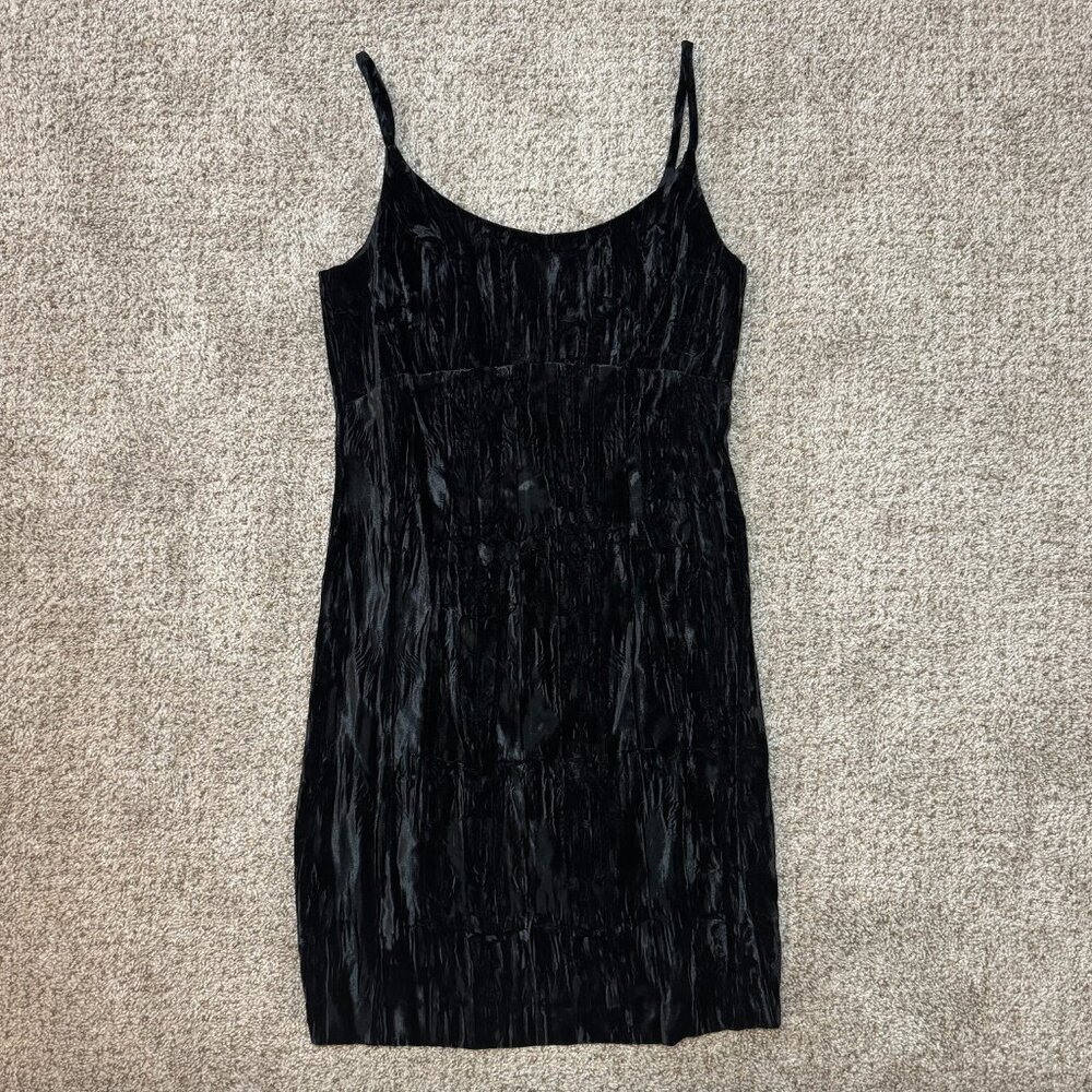 NWT Moda INTL Vintage Victoria's Secret Y2K Black Velvet Mini Dress Bodycon